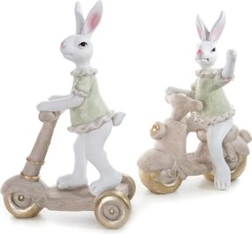 Veľkonočná dekorácia FIG 157B zajac na motorke