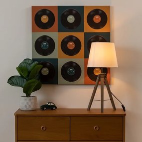 Atmosphera - Stolná lampa RUNO 1xE27/25W/230V drevo/biela