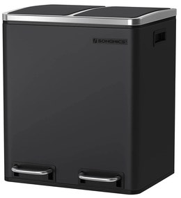 Vzduchotesný recyklačný odpadkový kôš 30 L, čierny