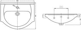 Aqualine Aqualine, SIMPLEX ECO 55 umývadlová skrinka s umývadlom 53x83,5x30,7cm, SIME550
