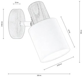 Spot-Light DO2248156 - Nástenné bodové svietidlo TRENDY 1xE27/15W/230V borovica