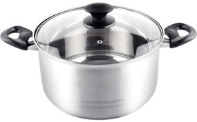 Lamart LEGER Nerezový hrniec LTB2413 240 mm 6,1 l so sklenenou pokrievkou, pr. 24 cm