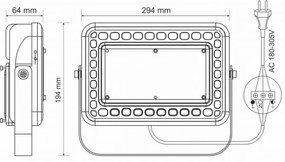 LED Vonkajší reflektor PROFI LED/100W/180-305V IP65