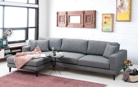 Rozkladacia rohová pohovka Nordic 303 x 90 cm, ľavá, tmavosivá