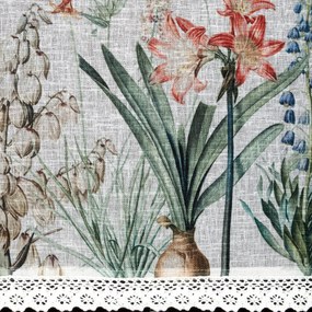 EUROFIRANY KRÁTKA ZÁCLONA NA PÁSKE NEMEZJA 150X60 CM KVETY