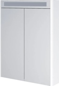 Mereo, Mereo Siena, kúpeľňová galérka 64 cm, zrkadlová skrinka, biela lesk, MER-CN416GB