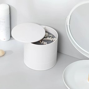 VERK GROUP 4 - poschodový okrúhly organizér na šperky, šperkovnica, biela