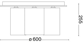 Ideal Lux - Stropné svietidlo DAISY 6xE27/52W/230V pr. 60 cm zlatá/biela