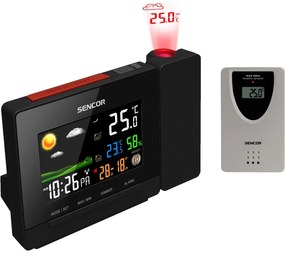 Sencor SWS 5400 meteostanica s projekciou a bezdrôtovým snímačom, čierna