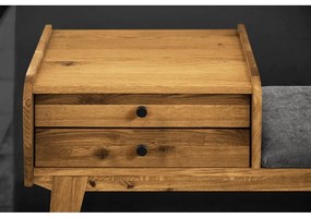 Lavica so zásuvkami z dubového dreva so svetlosivým sedákom Retro - The Beds