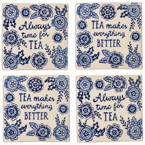 Bielo-modré keramické podtácky v súprave 4 ks Blue Willow – Sass &amp; Belle