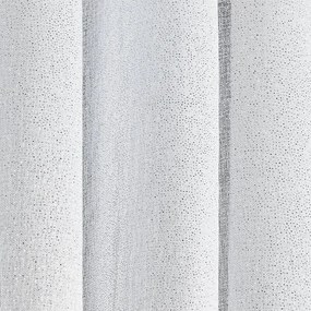 Biela záclona na krúžkoch s odleskom striebornej LENA 140 x 250 cm