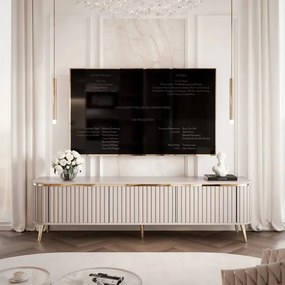 TV stolík ROMANIA na nohách 165 cm drážkovaný kašmír