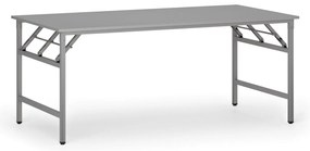 Konferenčný stôl FAST READY, 180x90 cm, sivostrieborná podnož, sivá