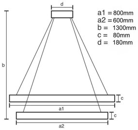 LED Stmievateľný luster na lanku LED/90W/230V 3000-6500K chróm + diaľkové ovládanie