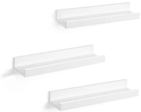 Sada 3 nástenných políc SHELFY, biela