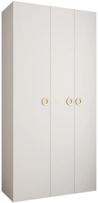 Šatníková skriňa 120 cm Carmela 40-1 (biela + zlatá). Akcia -20%. Vlastná spoľahlivá doprava až k Vám domov. 1126510