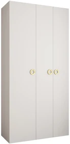 Šatníková skriňa 120 cm Carmela 40-1 (biela + zlatá). Akcia -20%. Vlastná spoľahlivá doprava až k Vám domov. 1126510
