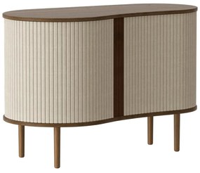 Hnedo-béžová nízka komoda v dekore duba s posuvnými dverami 100x67 cm Audacious – UMAGE