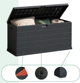 Úložný box OMEGA, 210L, 117x38x56cm, antracitová I.P.A.E-Progarden