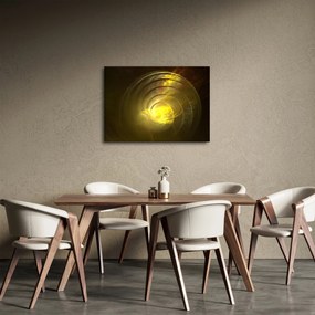 Obraz žltej abstraktnej špirály (70x50 cm)