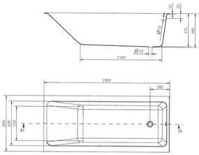 Cersanit Crea Slim akrylátová vaňa 180x80cm + nožičky, biela, S301-227