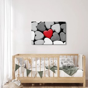 Obraz drevených srdiečok (90x60 cm)