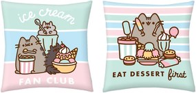 Obojstranný vankúš mačička Pusheen - motív Ice cream fan club - 40 x 40 cm