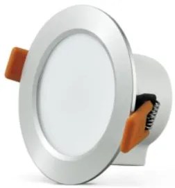PLX LED podhľadové stropné osvetlenie MARS, 7W, teplá biela, 9,8 cm, okrúhle, lesklo strieborné