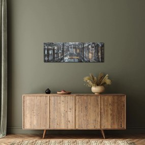 Obraz interiéru starej budovy (s hodinami) (90x30 cm)