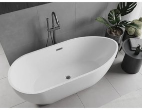 Mexen Eos, voľne stojaca vaňa 170 x 75 cm, biela, grafitový prepad, 52471707500-66
