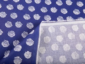 Biante Detský bavlnený záves Sandra SA-214 Biele bodky na modrom 130x210 cm