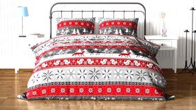Flanelové DELUXE obliečky Homa HARNA CHRISTMAS 140x200 cm