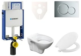 Cenovo zvýhodnený závesný WC set Geberit na zamurovanie + WC Ceramia S-Line Pro 110.302.00.5NR2