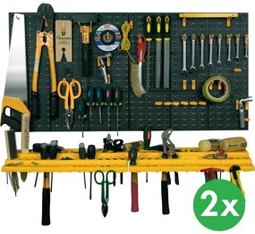 Plastová dielenská stena na náradie s policou s 50 háčikmi na náradie