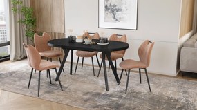 Mazzoni EXPANSO Čierny mat / čierne nohy - OVÁLNY ROZKLADACÍ STÔL 160-360 cm PRE 16-18 OSÔB