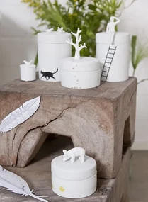 Biela porcelánová dóza na kávu PORCELAINSTORIES CAN CAT