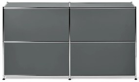 Odkladacia skrinka »CN3« so štyrmi výklopnými doskami, sivá