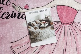 BAMBINO Detský prateľný koberec Balerína - ružový,