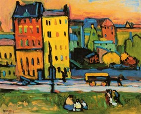 Obrazová reprodukcia Houses in Munich (1908), Wassily Kandinsky