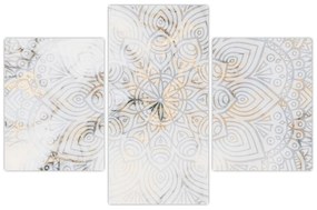 Obraz bielej mandaly (90x60 cm)