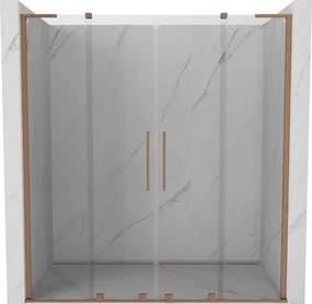 Mexen Velar L Duo, posuvné sprchové dvere do otvoru 180 cm, 8mm číre sklo, medená matná, 871-180-003-02-65