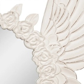 Béžové nástenné zrkadlo s ružami a anjelskými krídlami Brocante - 62*5*60 cm