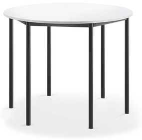 Stôl BORÅS, kruh, Ø 1200x900 mm, laminát - biela, antracit