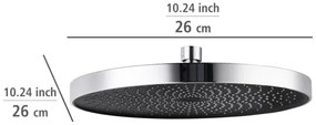 WENKO 24910100 - Sprchová hlavica SOFTWATER 26x26 cm lesklý chróm/čierna