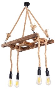 Luster na lanku EREBOS 4xE27/40W/230V hnedá