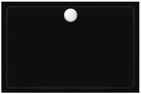 Rea Savoy, akrylátová obdĺžniková sprchová vanička 100x80x6 cm + sifón, čierna, REA-K4087