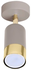 Bodové svietidlo Hugo, 1x béžové/zlaté kovové tienidlo, (možnosť polohovania)