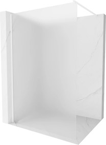 Mexen Kioto, Walk-In sprchová zástena 100 x 200 cm, 8mm sklo námraza, biely profil, 800-100-101-20-30