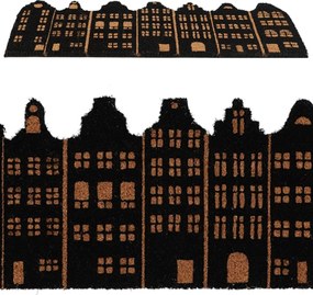 Kokosová rohožka HOUSES 75x30 cm hnedá/čierna